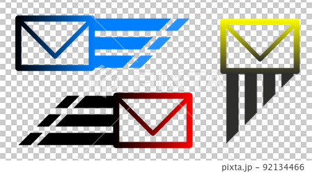 表示發送和接收帶有信封標記的電子郵件的圖標 表示發送和接收帶有信封標記的電子郵件的圖標 92134466