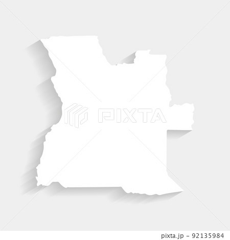 Simple white Angola map on gray background, vector, illustration, eps 10 file