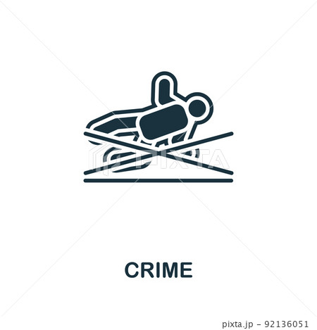 Crime icon. Monochrome simple line Crime icon for templates, web design and infographics 92136051