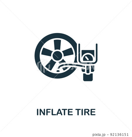 Inflate Tire icon. Monochrome simple line Car Service icon for templates, web design and infographics Inflate Tire icon. Monochrome simple line Car Service icon for templates, web design and infographics 92136151