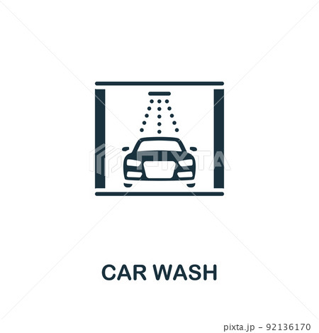 Car Wash icon. Monochrome simple line Car Service icon for templates, web design and infographics Car Wash icon. Monochrome simple line Car Service icon for templates, web design and infographics 92136170