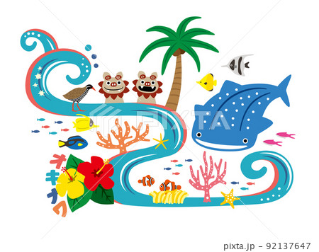 沖縄のかわいいイラスト 92137647