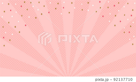 紙吹雪が舞う派手でかわいい背景 - セール･お祝い･パーティのイメージ素材 92137710