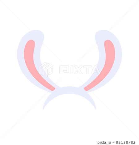 Holiday headband with curved bunny ears flat style, vector illustration Holiday headband with curved bunny ears flat style, vector illustration 92138782