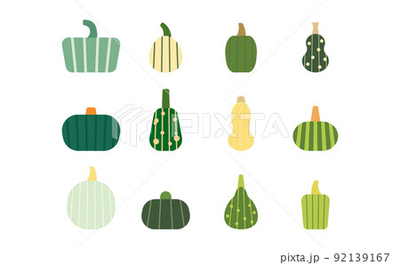 主線なし　シンプルで可愛いグリーン系カボチャのセット 92139167
