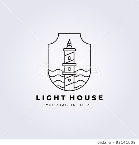 Lighthouse tower logo vector illustration design 92141608