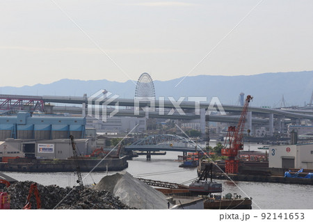 千歳橋 大正区 大阪市内風景 大正内港艀桟橋 倉庫 資材置き場 昭和山 トラス建築 大阪湾風景 千歳橋 大正区 大阪市内風景 大正内港艀桟橋 倉庫 資材置き場 昭和山 トラス建築 大阪湾風景 92141653