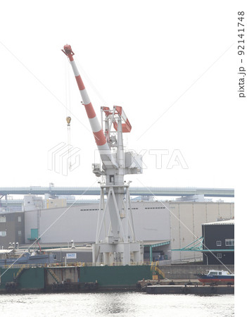 千歳橋　大正区　大阪市内風景　大正内港艀桟橋　倉庫　資材置き場　昭和山　トラス建築　大阪湾風景 92141748