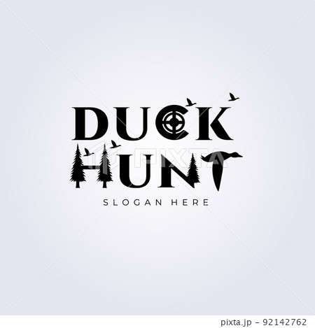 Creative Duck hunt letter mark logo vector illustration design, famous creative letter mark symbol template 92142762
