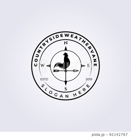 Weather vane, wind vane logo vector illustration template design, emblem badge element Weather vane, wind vane logo vector illustration template design, emblem badge element 92142767