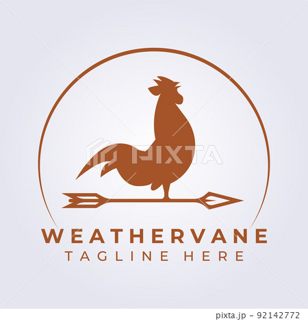 Weather vane, wind vane logo vector illustration template design, creative weathercock logo 92142772