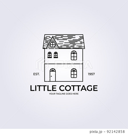 line art cottage village logo vector illustration design line art cottage village logo vector illustration design 92142858