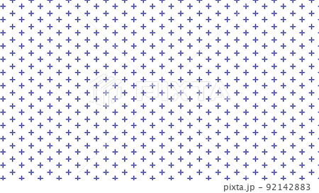 青い4弁のかわいい花柄　16：9　青い花パターン 92142883