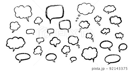 Speech bubble hand draw doodle set. Vector stock illustration isolated on white background for comic graphic book. EPS10 92143375