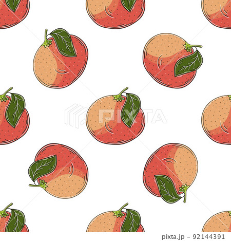 Seamless pattern with tropical fruits. Illustration in hand draw style Seamless pattern with tropical fruits. Illustration in hand draw style 92144391