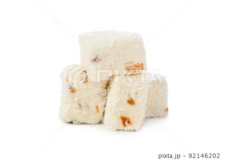 Turkish delight isolated on white. Turkish delight isolated on white. 92146202