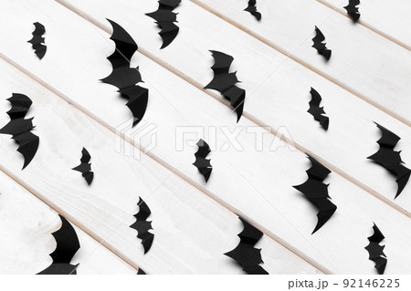 halloween and decoration concept - paper bats flying halloween and decoration concept - paper bats flying 92146225