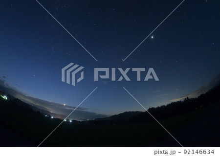 北杜市白州町、夜明け間近、南東の空の木星・火星・プレアデス・アルデバラン・金星 北杜市白州町、夜明け間近、南東の空の木星・火星・プレアデス・アルデバラン・金星 92146634