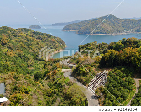 芦北海浜総合公園の美しい入り江の空撮 芦北海浜総合公園の美しい入り江の空撮 92149364