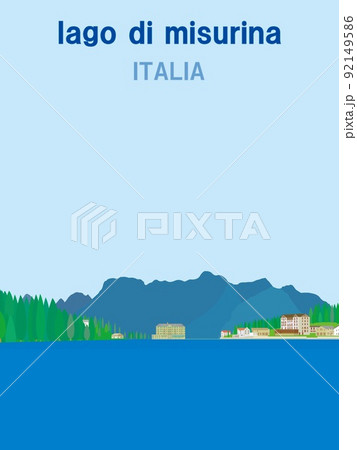 ミズリーナ湖　lago　di　misurina　ドロミーティ　dolomiti　イタリア　 92149586