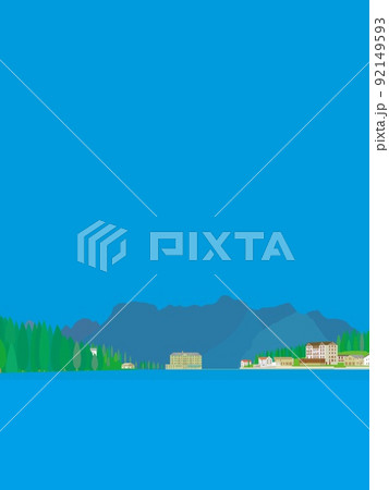 ミズリーナ湖　lago　di　misurina　ドロミーティ　dolomiti　イタリア　 92149593