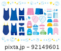 スイミングスクールや学校水泳のイラストセット 92149601
