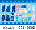 スイミングスクールや学校水泳のイラストセット 92149602