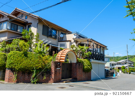 一戸建ての並ぶ住宅地　ベッドタウン　京都府木津川市 92150667