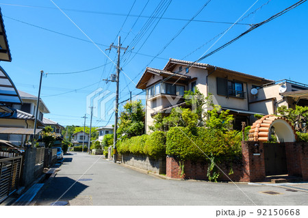 一戸建ての並ぶ住宅地 ベッドタウン 京都府木津川市 一戸建ての並ぶ住宅地 ベッドタウン 京都府木津川市 92150668