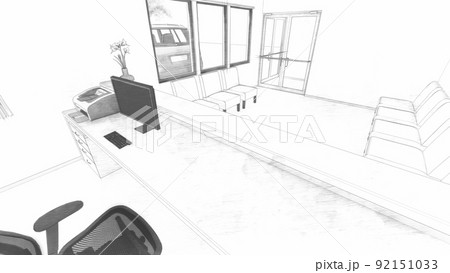 病院 クリニック　診察室　人無し  イラスト 92151033