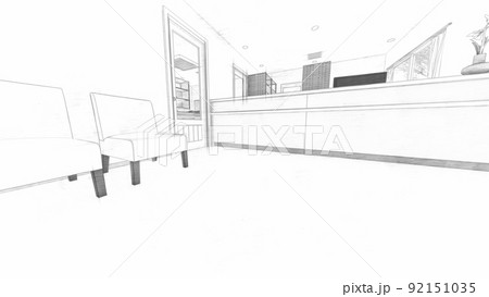病院 クリニック　診察室　人無し  イラスト 92151035