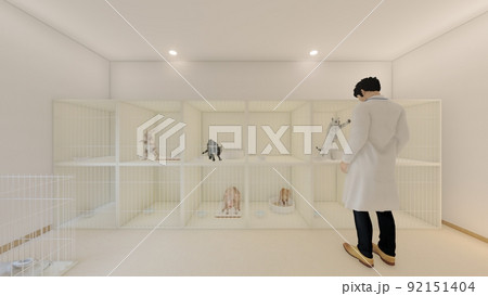 動物病院　ペットホテル　 犬・猫・豚　イラスト 92151404