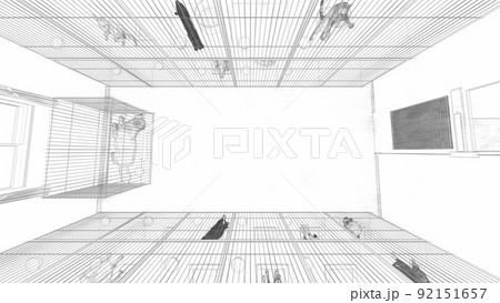 動物病院　ペットホテル　 犬・猫・豚　人無 イラスト 92151657