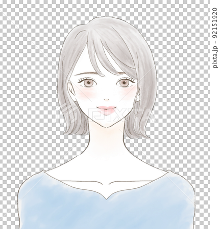 微笑的女人上半身鮑勃 微笑的女人上半身鮑勃 92151920