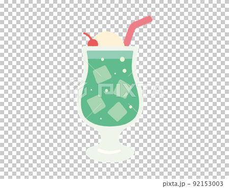 昭和レトロ メロンソーダのイラスト 92153003