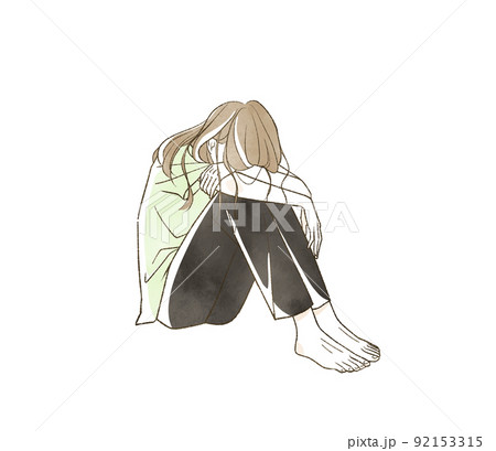 うずくまっている女性 うずくまっている女性 92153315