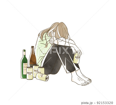 酔いつぶれている女性 92153320