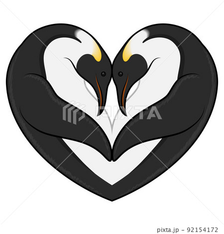 Illustration of penguins in a heart shape Illustration of penguins in a heart shape 92154172