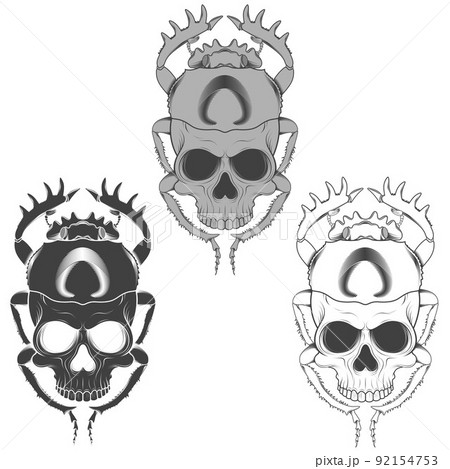 Beetle silhouette design with skull 92154753
