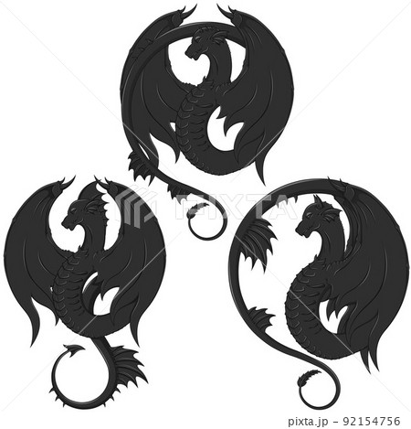 Winged Dragons Vector Design Winged Dragons Vector Design 92154756