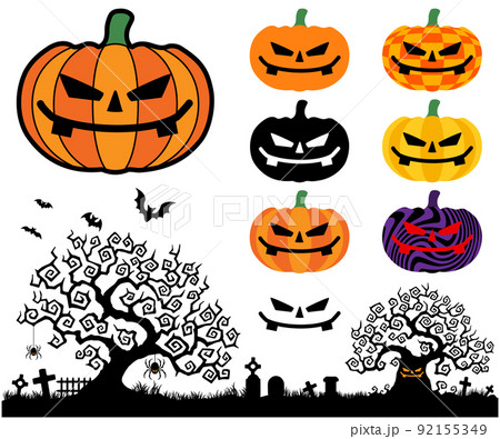 ハロウィン かぼちゃ シルエットのイラスト素材