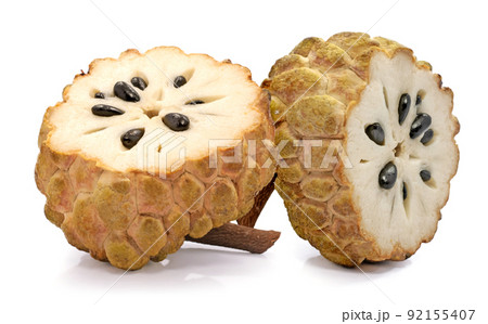 Custard apple fruits isolated on white background 92155407