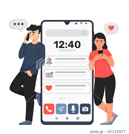 Two young man talking on mobile 92155977