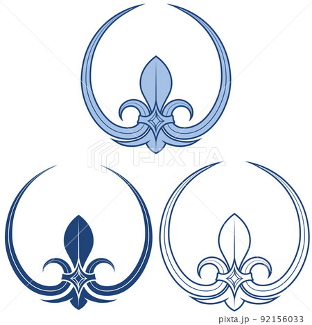 Fleur-de-lis (white on blue) Stock Illustration