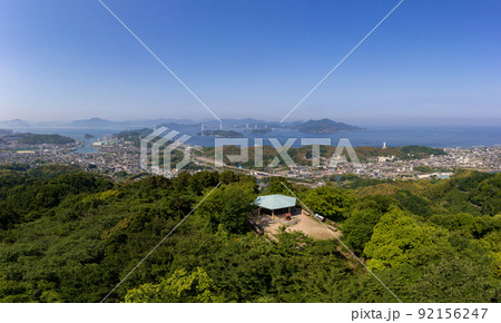 近見山展望台付近から見た来島海峡大橋(愛媛県今治市) 近見山展望台付近から見た来島海峡大橋(愛媛県今治市) 92156247