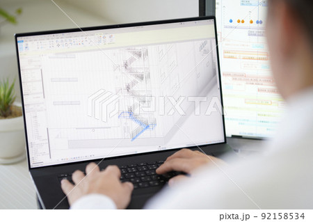 三次元CAD　立体的　3DCG　建築設計　階段 92158534