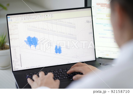 三次元CAD　立体的　3DCG　建築設計　外構　植栽 92158710