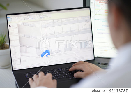 三次元CAD　立体的　3DCG　建築設計　エントランス 92158787