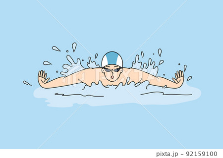 Athlete swimming in pool Athlete swimming in pool 92159100