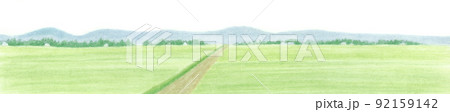 パステル画：草原 92159142